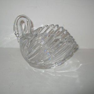 Vintage Gloria Vanderbilt 24% Lead Crystal Swan Candy Dish West Germany Heavy